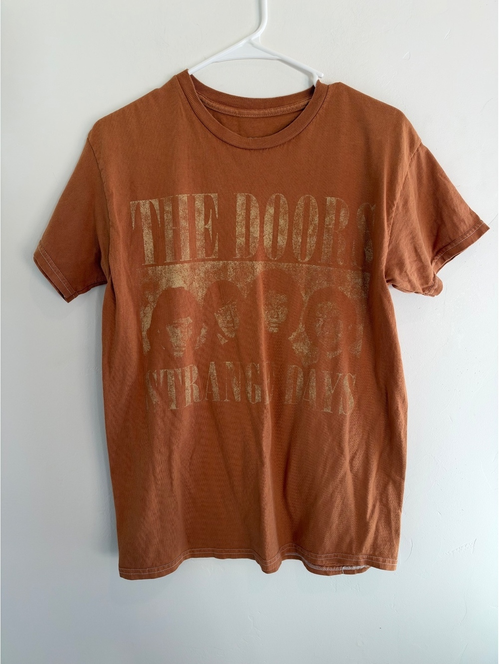 The Doors Strange Days Graphic T-Shirt Rust Brown Size S/M Band Tee